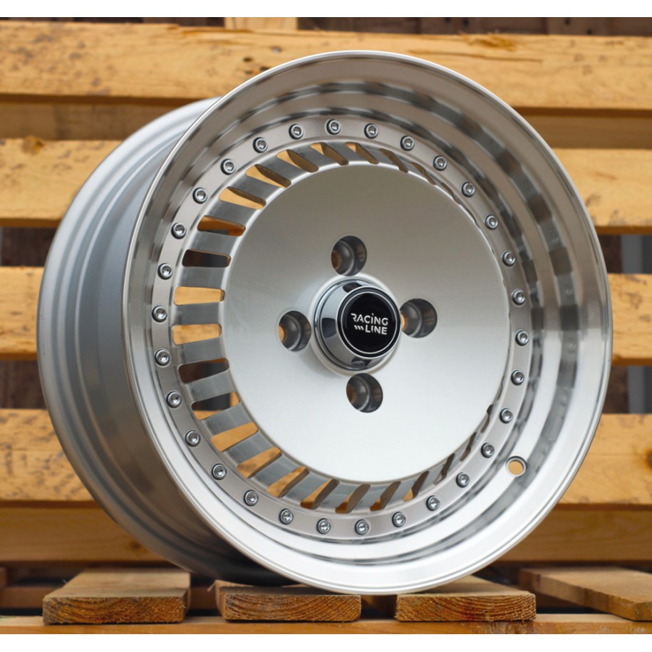 R14x6.5  4X100  ET  20  67.1  L475  Silver+Polished Lip (SP)  For RACIN  (R)  (RONAL Style)