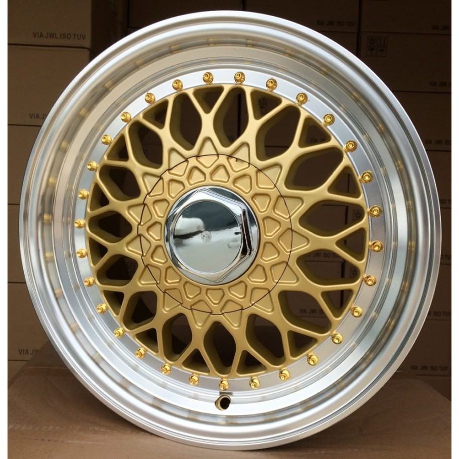 R14x6.5  4X100  ET  35  73.1  BY479  (BK5616)  Gold+Polished (YP)  For RACIN  (R)  (BBS Style)