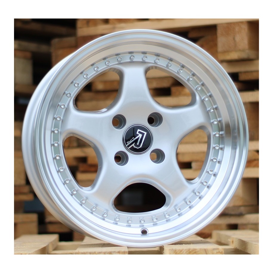 R14x7  4X100  ET  20  67.1  BK660  Silver+Polished Lip (SP)  For BMW  (R)