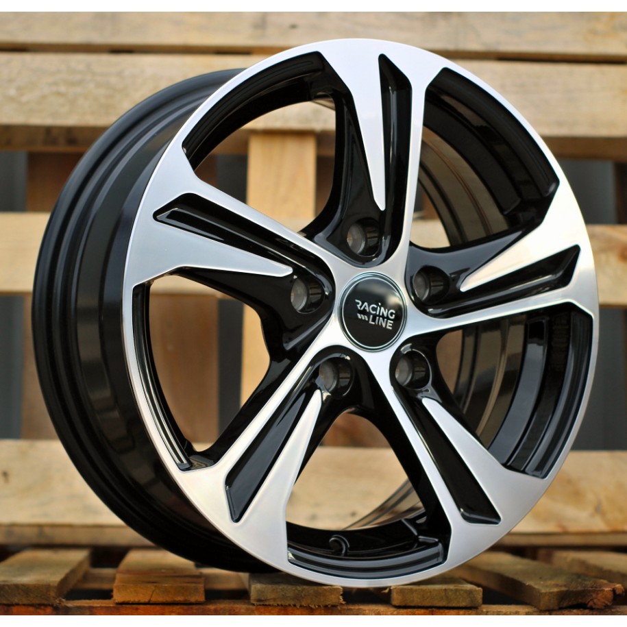 R15x6  4X100  ET  40  60.1  B1242  Black Polished (MB)  For RACIN  (K2)