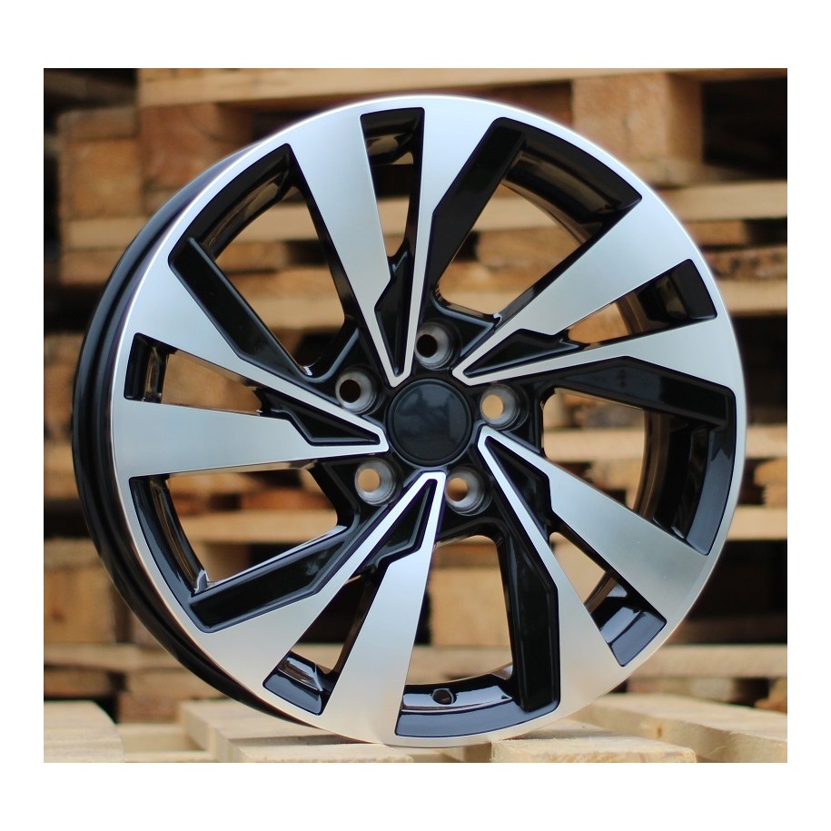 R15x6  5X100  ET  40  57.1  XE277  Black Polished (MB)  For VW  (P1)