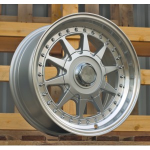 R15x7  4X100  ET  25  57.1  LU920  Silver+Polished Lip (SP)  For RACIN  (P1)