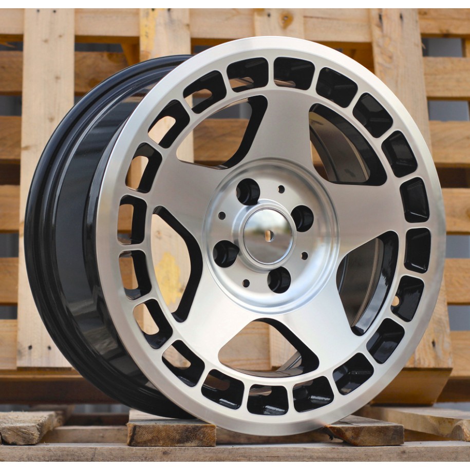 R15x7  4X100  ET  24  57.1  BK927  Black Polished (MB)  For RACIN  (L6)