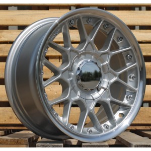 R15x7  8X100/114  ET  25  73.1  HX025  (LU1879)  Silver+Polished Lip (SP)  For HAXER  (R)  ((AKC 65 Eur))