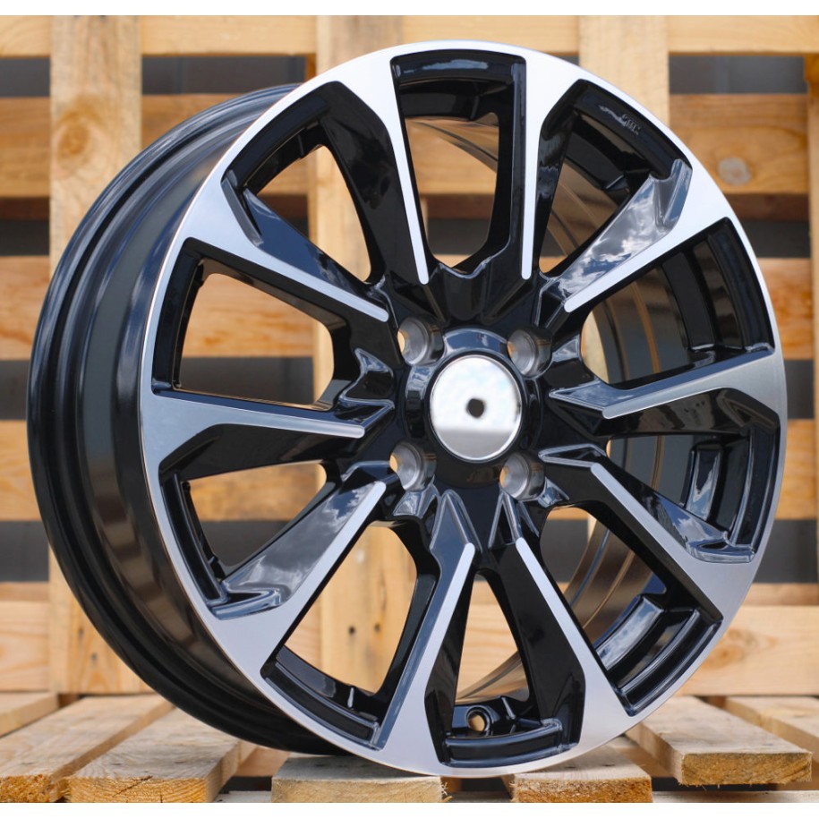 R16x6  4X100  ET  42  60.1  L1666  Black Polished (MB)  For RACIN  (R)