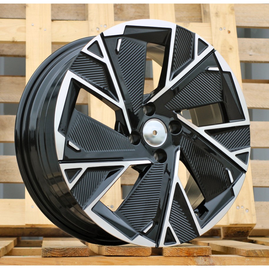 R16x6.5  4X100  ET  37  60.1  IN3625F  (YF5764)  Black Polished (MB)  For RENAU  (Z5)  (HYBRID FORGED New Model)