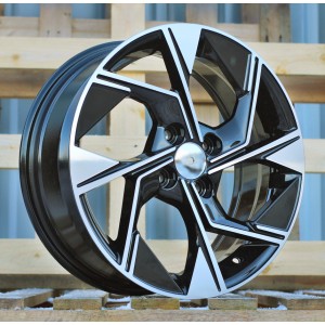 R16x6.5  4X100  ET  45  54.1  Y1265  Black Polished (MB)  For KIA  (D4)
