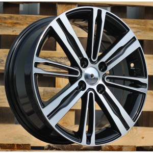 R16x6.5  4X100  ET  48  54.1  B5834  Black Polished (MB)  For KIA  (D2+R)