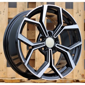 R16x6.5  5X100  ET  45  57.1  B5952  (IN5563)  Black Polished (MB)  For VW  (P2+Z5)