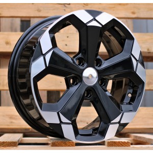 R16x6.5  5X114.3  ET  45  66.1  Y1274  Black Partial Polished (BP)  For DACIA  (K4+D5)  ((AKC 70 Eur))