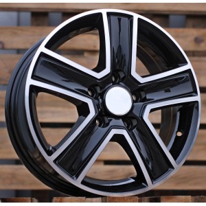 R16x6.5  5X114.3  ET  50  66.1  BK473  Black Polished (MB)  For RENAU  (R+L6+P)  (Trafic/Opel Vivaro (max 1250kg))