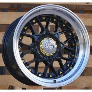 R16x9  8X100/114  ET  ET10  73.1  A8078  (HX025)  Black+Polished Lip (BLPL)  For HAXER  (K3)  (Rear+Front (AKC 65 Eur))