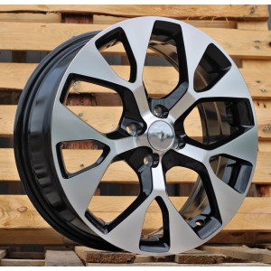 R17x6.5  4X100  ET  40  60.1  L1667  Black Polished (MB)  For RACIN  (P1+Z6)  ((AKC 80 Eur))