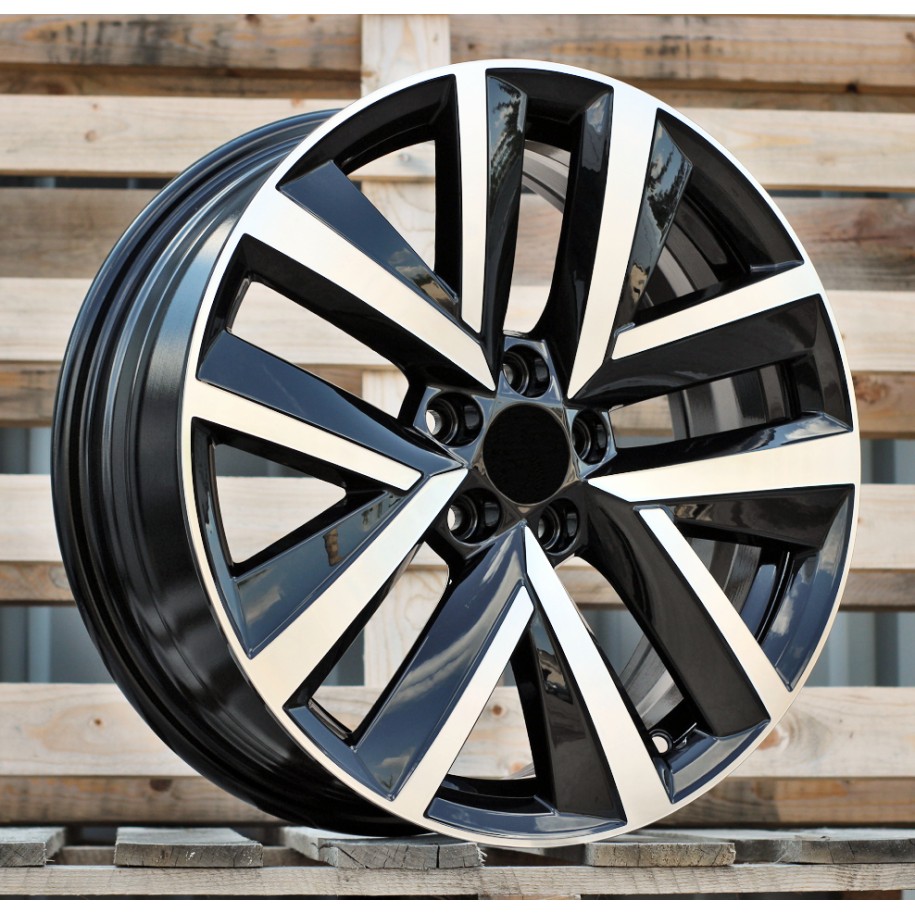 R17x6.5  5X100  ET  34  57.1  FBX515  Black Polished (MB)  For VW  (P1)  (HYBRID FORGED)