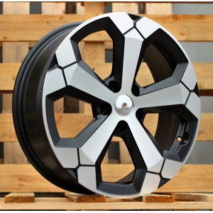 R17x6.5  5X114.3  ET  45  66.1  Y1274  Black Polished Half Matt (MBHM)  For DACIA  (R+P+P2)  ((AKC 80 Eur))