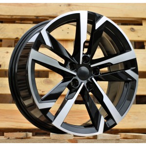 R17x7  5X100  ET  39  57.1  FBX254  Black Polished (MB)  For SKODA  (Z7)  (HYBRID FORGED)