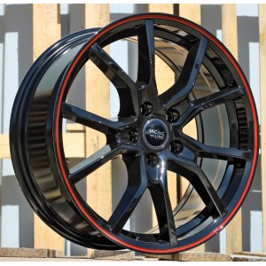 R17x7  5X105  ET  40  56.6  B5253  Black+Red Line (BR)  For RACIN  (L3)  ((AKC 80 Eur))
