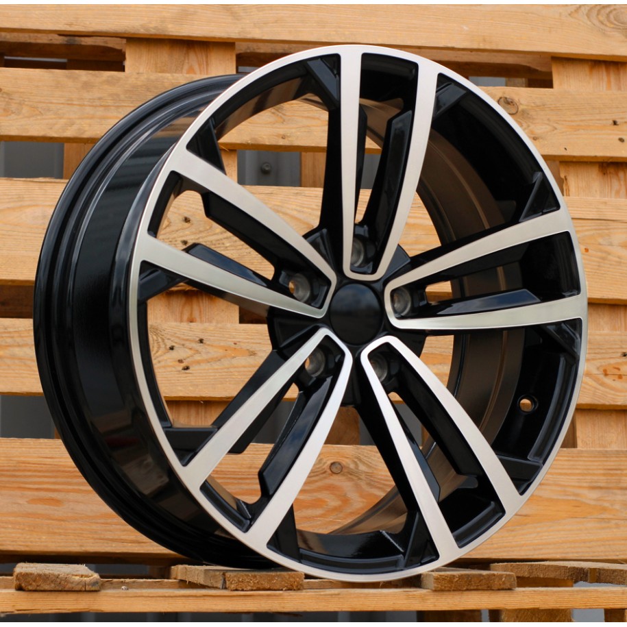 R17x7  5X112  ET  45  57.1  B5287  (IN5396)  Black Polished (MB)  For VW  (P2+M+Z7+Z3)  ((AKC 85 Eur))