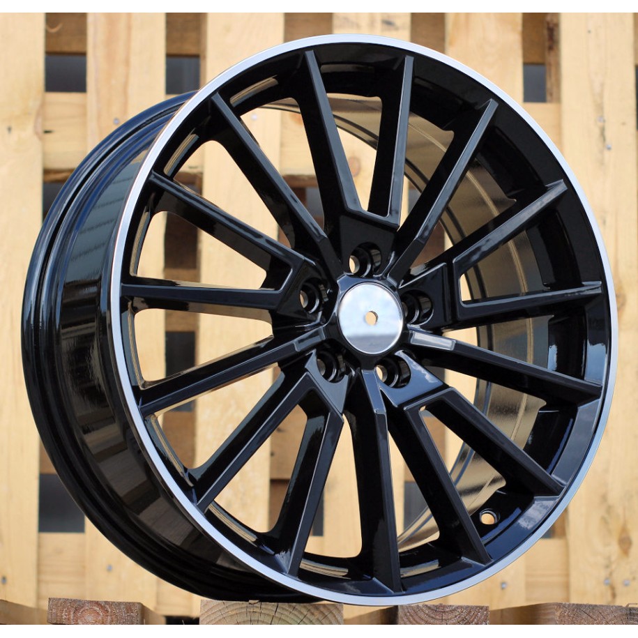R17x7  5X112  ET  46  57.1  B5969  Black+Polished Lip (BLPL)  For SKODA  (P)