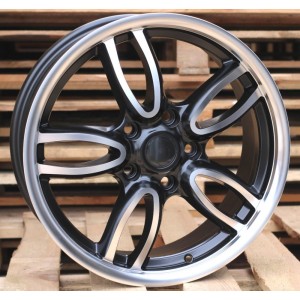R17x7  5X120  ET  50  72.6  ZE1144  Black Polished Half Matt (MBHM)  For RACIN  (K3)  ((SBMF) Mini Cooper (AKC 70 Eur))