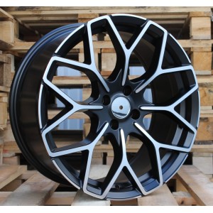 R17x7.5  3X112  ET  25  57.1  B1449  Black Polished Half Matt (MBHM)  For SMART  (Z2)  (HAXER Front+Rear)