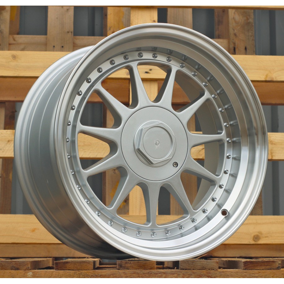 R17x7.5  4X100  ET  30  57.1  7962F  Silver+Polished Lip (SP)  For RACIN  (Z3)  (HARTGE Style)