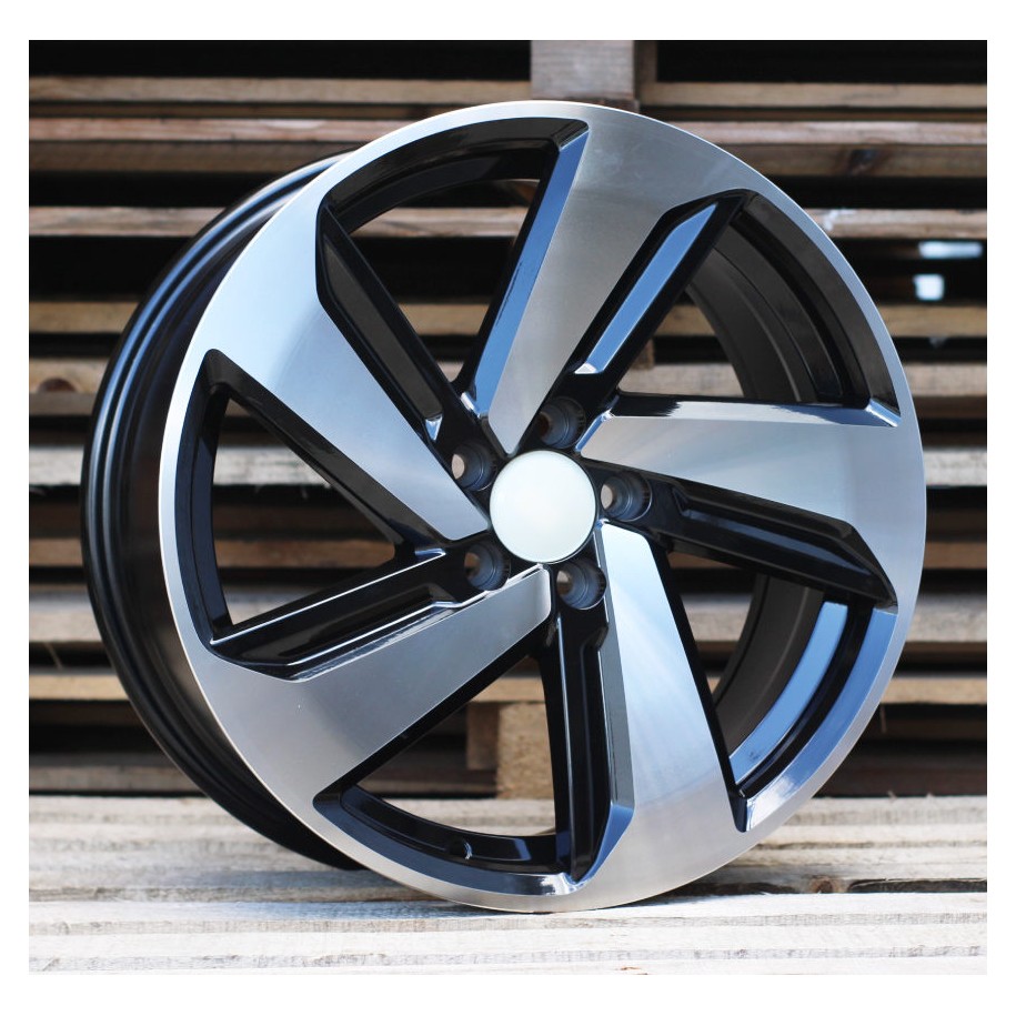 R17x7.5  5X100  ET  45  57.1  XE271  (BK5503)  Black Polished (MB)  For VW  (P)  ((AKC 65 Eur))