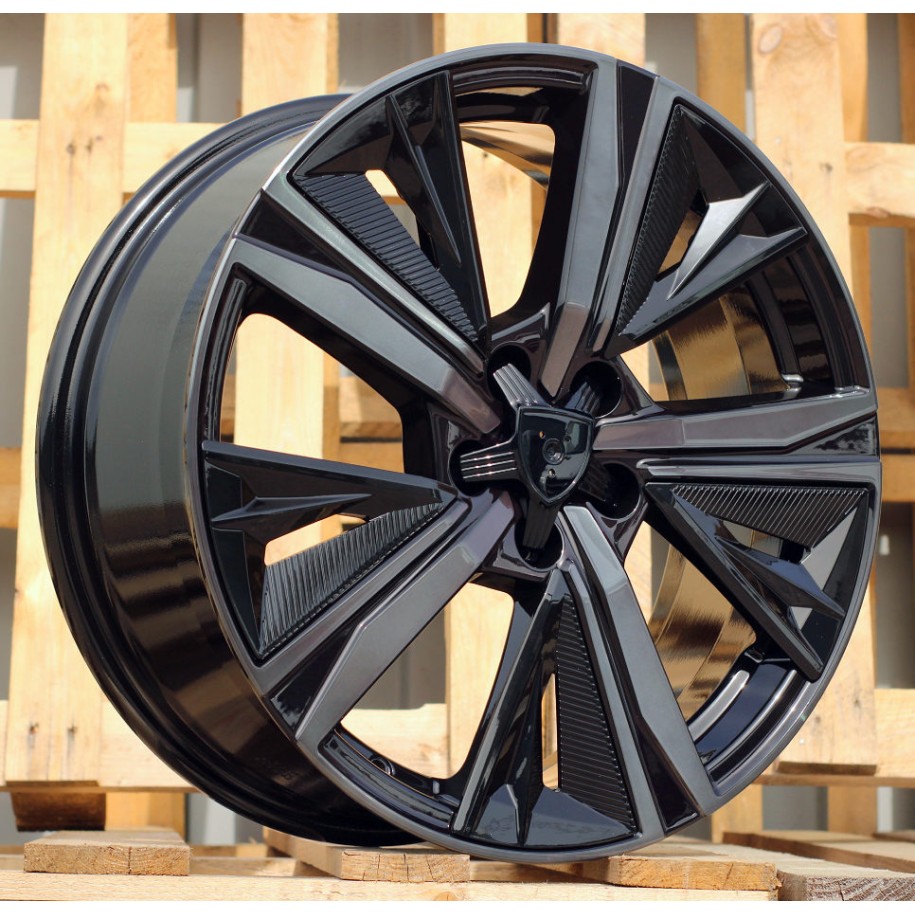 R17x7.5  5X108  ET  44  65.1  Y1187  (LU2402)  Black+Tinted Face (BLTF)  For PEUG  (P1)  (NEW Design Carved Spokes)