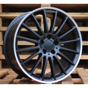 R17x7.5  5X112  ET  40  66.6  A1020  (BK145)  Black Half Matt+Polished Lip (BLHMPL)  For MER  (P)