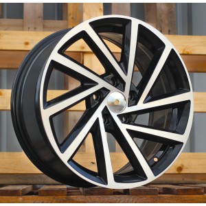 R17x7.5  5X112  ET  45  57.1  B5329  Black Polished (MB)  For VW  (K2)