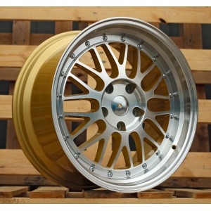 R17x7.5  5X120  ET  34  72.6  A1025  Gold+Polished (YP)  For RACIN  (P)  (BBS Style)
