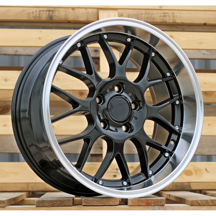 R17x7.5  5X120  ET  35  72.6  BY773  Black+Polished Lip (BLPL)  For BMW  (P+P2+Z2+Z3)  (Style BBS)