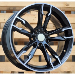 R17x8  5X120  ET  20  74.1  B1257  (BK5255)  Black Polished (MB)  For BMW  (P)