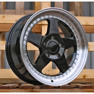 R17x8  5X120  ET  34  72.6  HE750  Black+Polished Lip (BLPL)  For BMW  (P1)