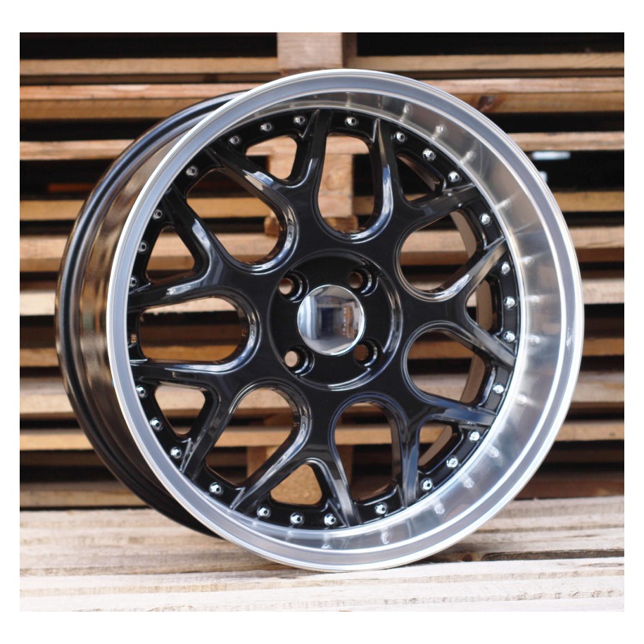 R17x8.5  3X112  ET  20  57.1  FR762  Black+Polished Lip (BLPL)  For SMART  (R)  (BRABUS Style (AKC 60 Eur)Front+Rear)