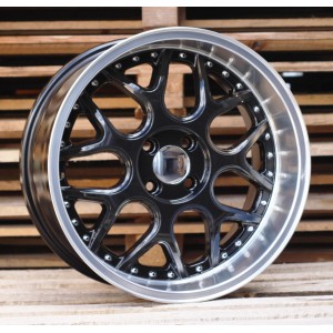 R17x8.5  4X100  ET  20  60.1  FR762  Black+Polished Lip (BLPL)  For SMART  (R)  ((AKC 65 Eur)BRABUS Style)