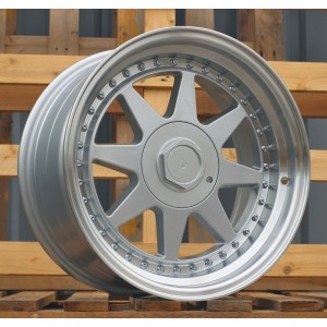 R17x8.5  4X100  ET  25  57.1  7905F  Silver+Polished Lip (SP)  For RACIN  (Z6)  (HARTGE Style)