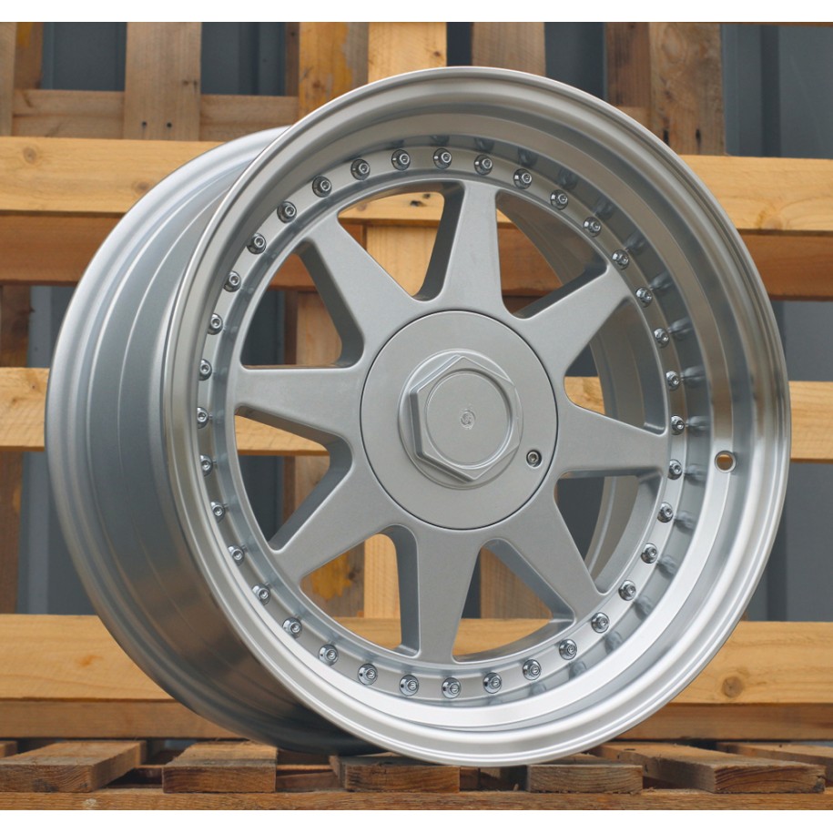 R17x8.5  4X100  ET  25  57.1  7905F  Silver+Polished Lip (SP)  For RACIN  (Z6)  (HARTGE Style)