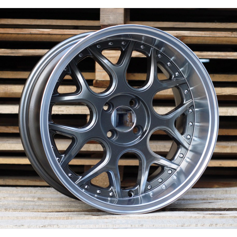 R17x8.5  3X112  ET  20  57.1  FR762  Gun Metal+Polished Lip (GMPL)  For SMART  (R)  (BRABUS Style (AKC 55 Eur)Front+Rear)
