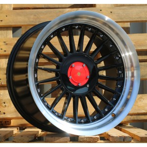 R17x9  5X120  ET  15  74.1  7307R  Black+Polished Lip (BLPL)  For BMW  (Z5+P1)  (ALPINA Style Rear+Front (GRPL))