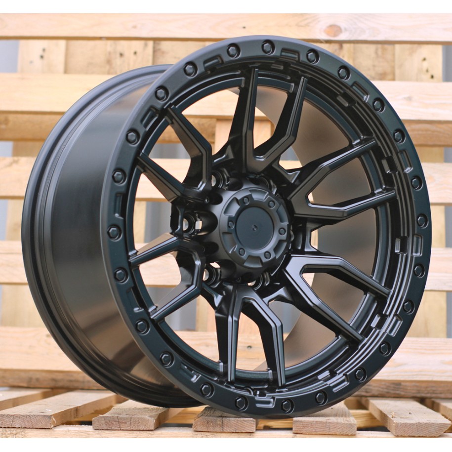 R17x9  6X139.7  ET  0  110.1  FBX109  Black Matt (BM)  For 4X4  (K3)  (HYBRID FORGED + Silver Rivets)