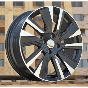 R18x7  4X108  ET  35  65.1  YF1152  Black Polished Half Matt (MBHM)  For PEUG  (K7)  (HYBRID FORGED)