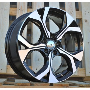 R18x7.5  5X112  ET  40  57.1  Y1303  Black Polished (MB)  For SKODA  (M)  (HYBRID FORGED)