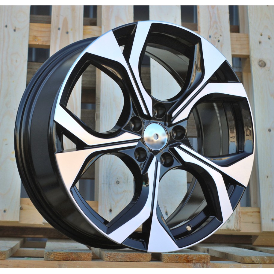 R18x7.5  5X112  ET  40  57.1  Y1303  Black Polished (MB)  For SKODA  (M)  (HYBRID FORGED)