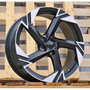 R18x7.5  5X112  ET  45  57.1  YF5754  Black Polished Half Matt (MBHM)  For VW  (Z5)  (HYBRID FORGED)