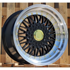 R18x8  10X112/120  ET  35  72.6  BY479  (XF135)  Black+Polished Lip (BLPL)  For RACIN  (P1+P2)  (BBS Style Front+Rear)