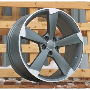 R18x8  5X112  ET  35  66.5  BK217  (FBX341)  Grey Polished Half Matt (MGHM)  For AUD  (Z5)  (HYBRID FORGED)