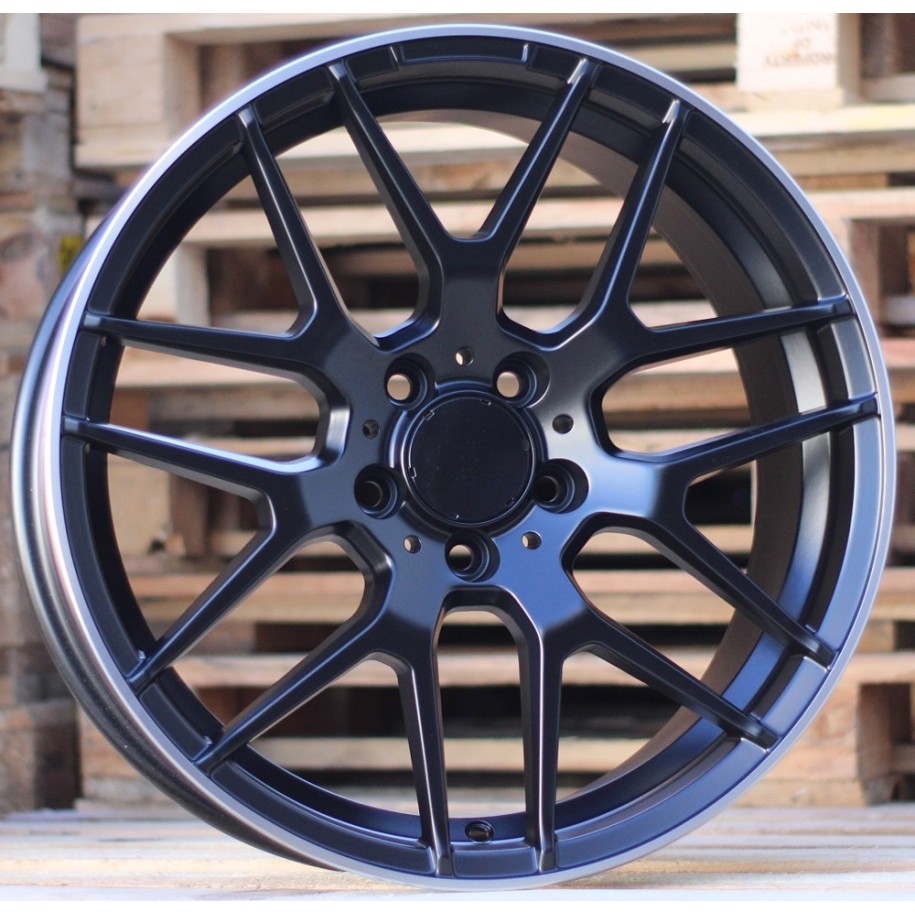 R18x8  5X112  ET  40  66.6  A1257  Black Half Matt+Polished Lip (BLHMPL)  For MER  (P)