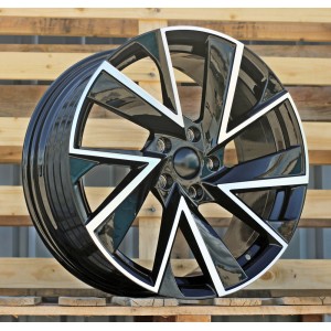 R18x8  5X112  ET  41  57.1  FE181  (YF5698)  Black Polished (MB)  For SKODA  (A)  (HYBRID FORGED)