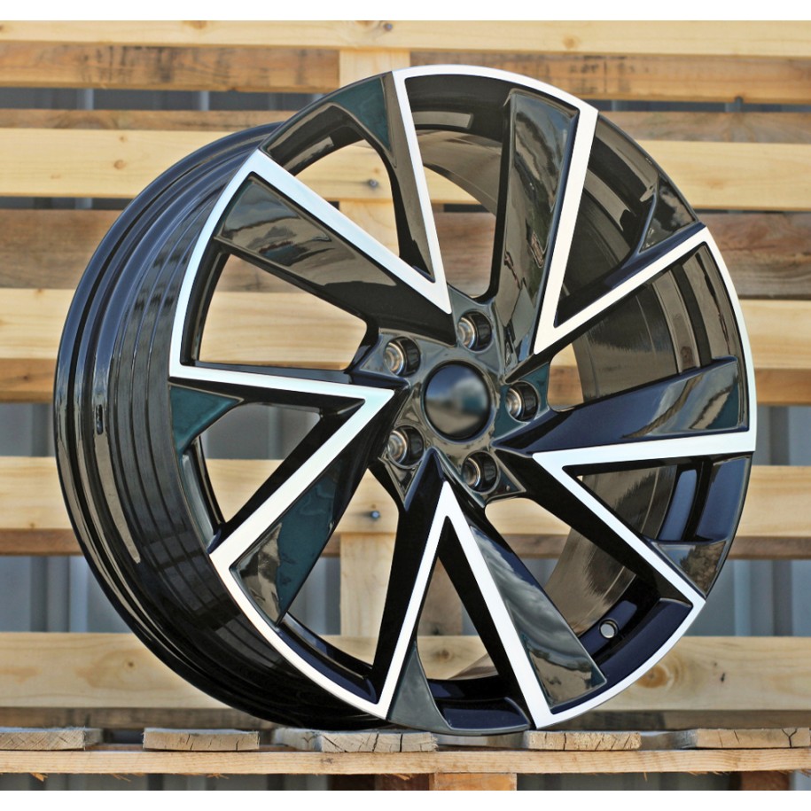 R18x8  5X112  ET  41  57.1  FE181  (YF5698)  Black Polished (MB)  For SKODA  (A)  (HYBRID FORGED)